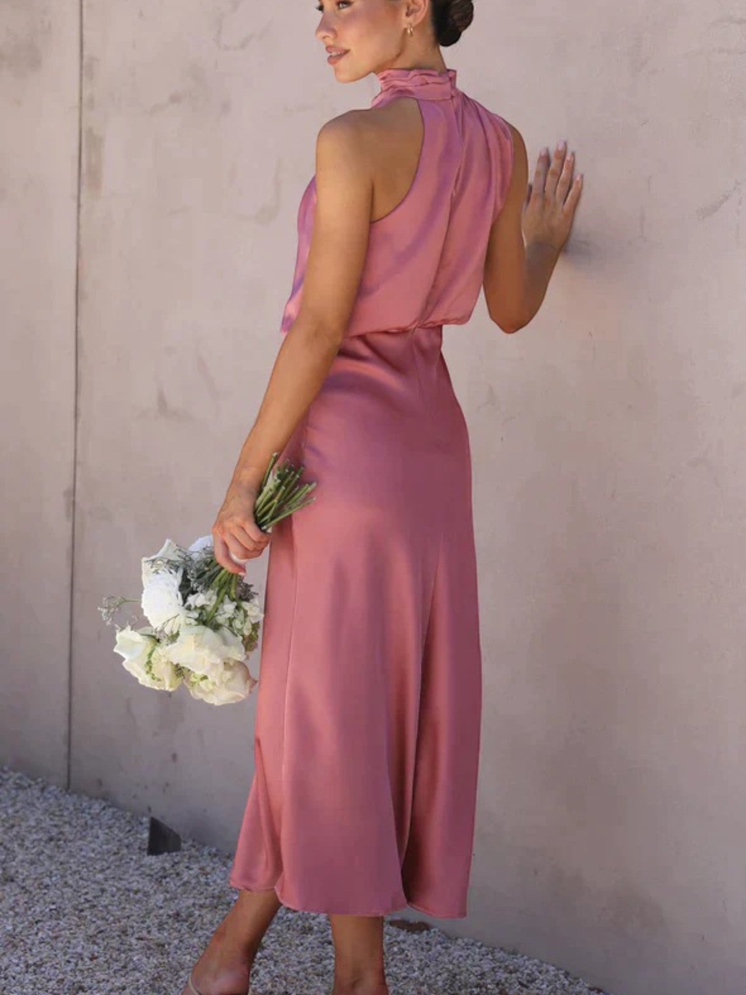 Amanda | Robe Élégante À Col Licou Pour Femmes | Maxi