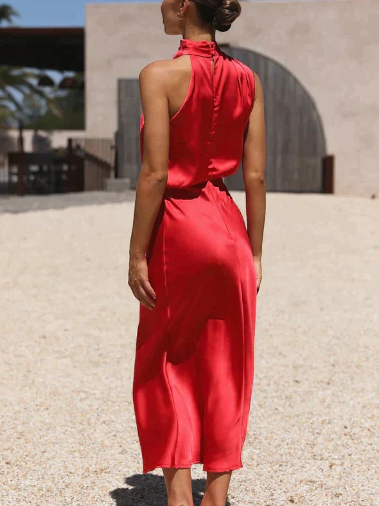 Amanda | Robe Élégante À Col Licou Pour Femmes | Maxi