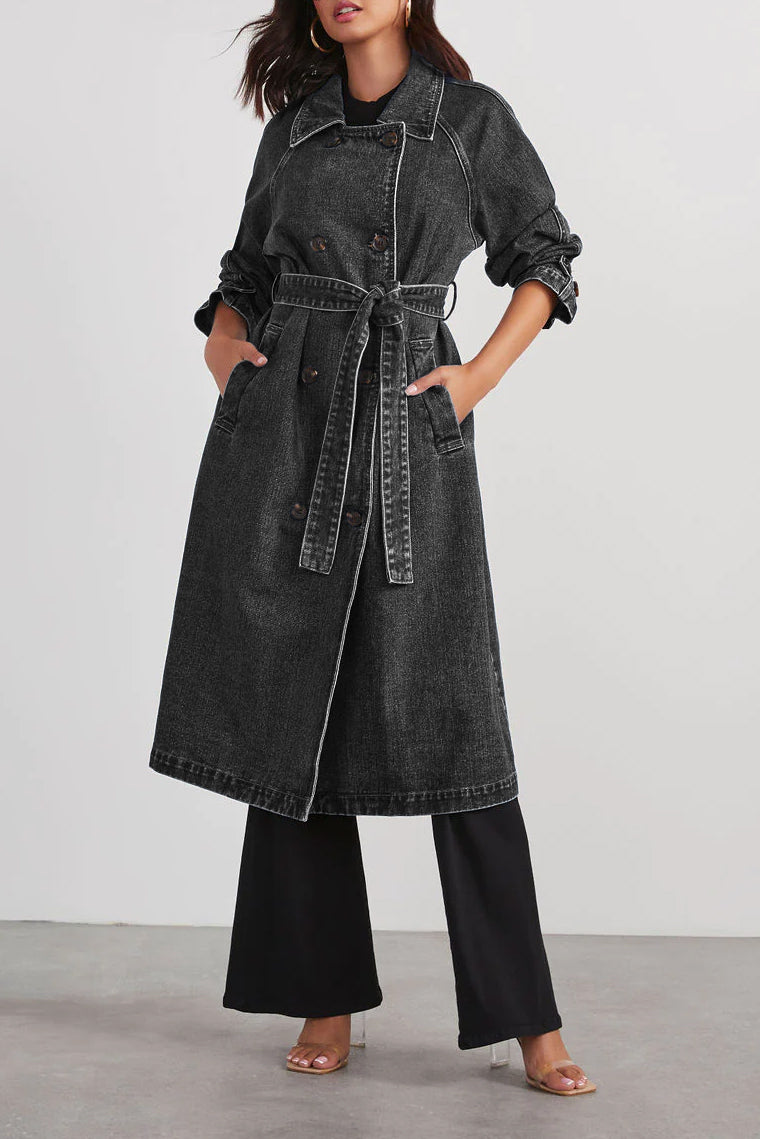 Manteau Long En Jean Pour Femme | Manches Longues