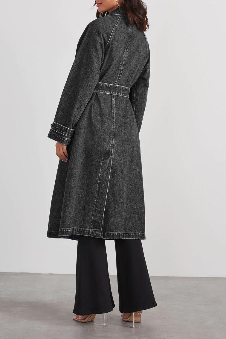 Manteau Long En Jean Pour Femme | Manches Longues