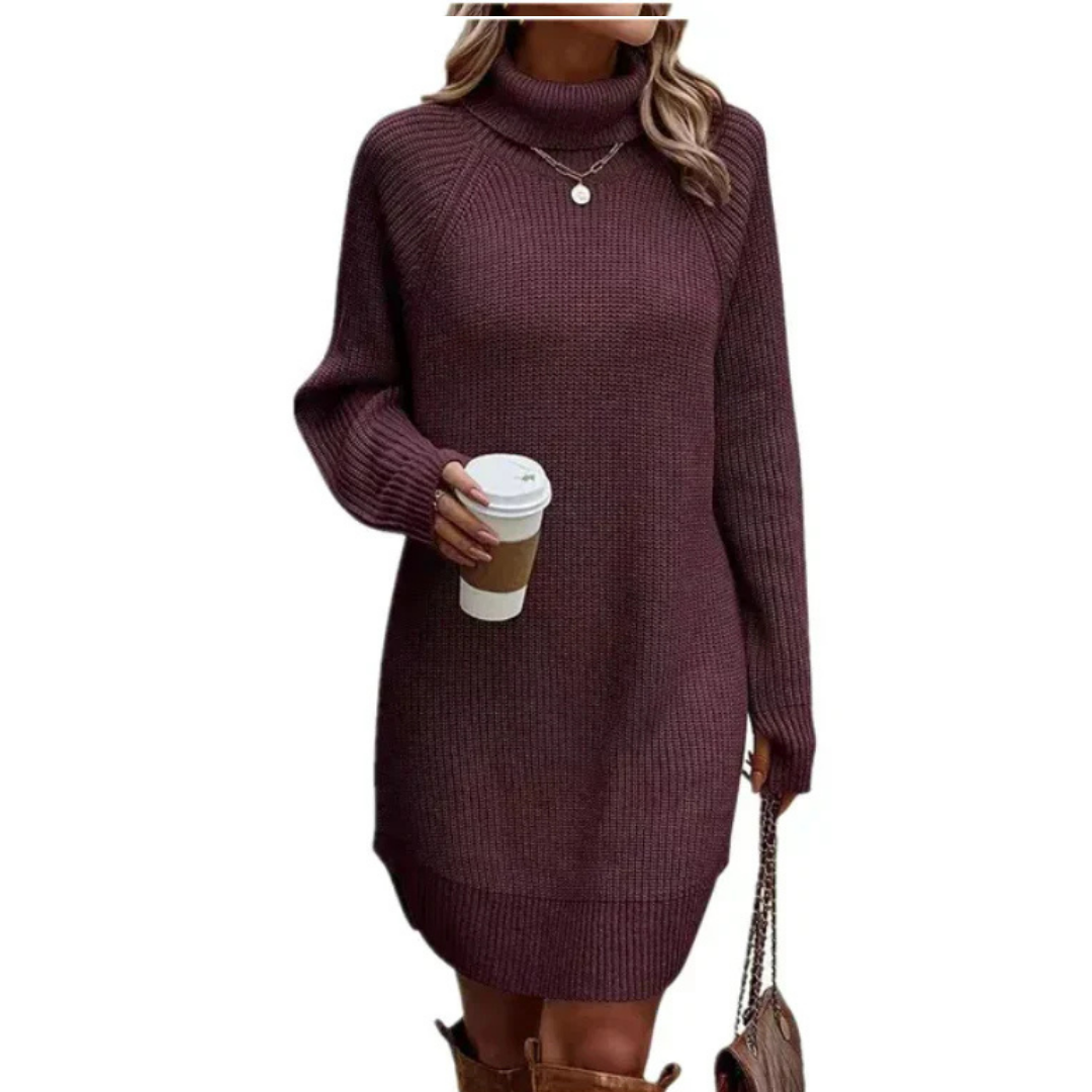 Robe En Maille Oversize Pour Femme | Col Montant
