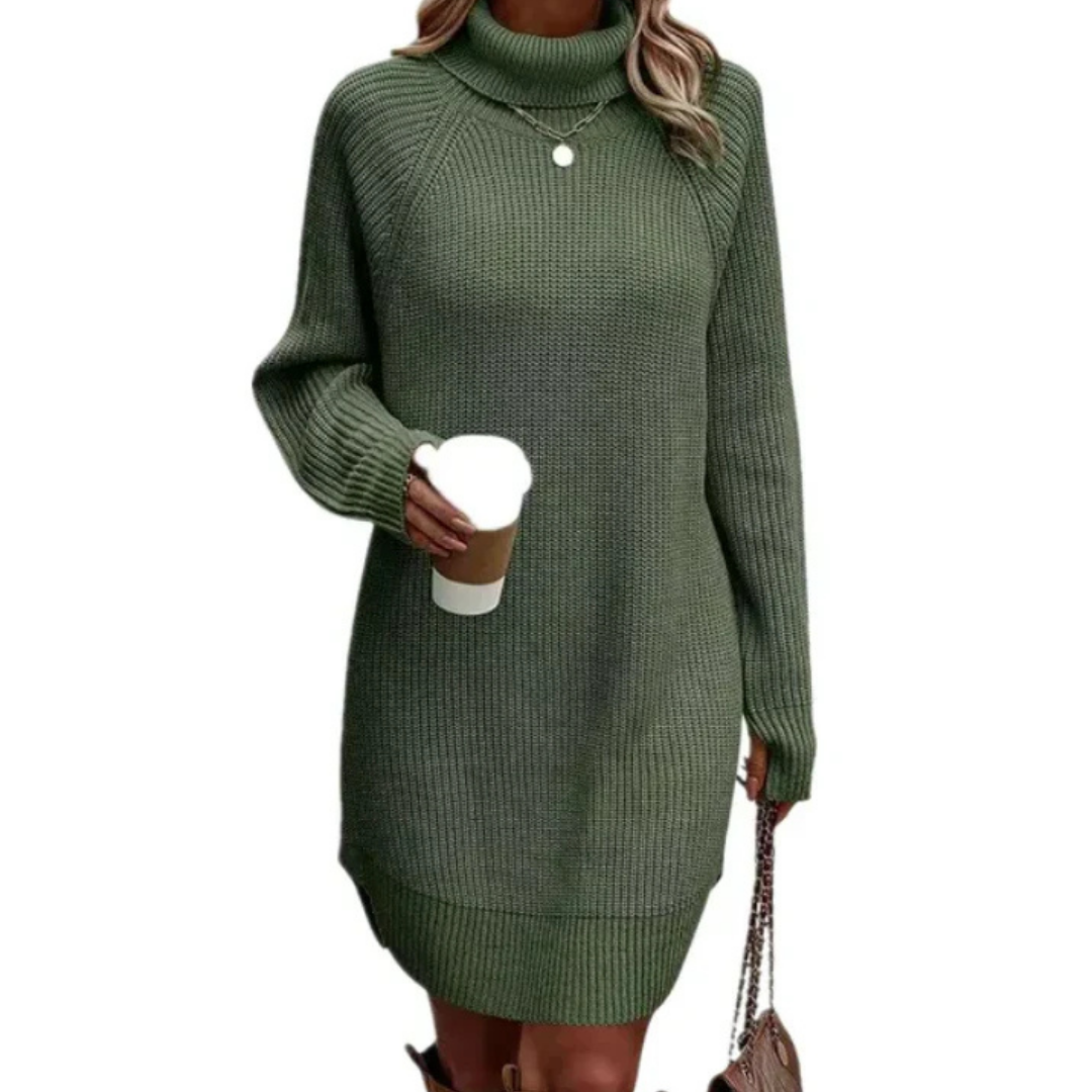 Robe En Maille Oversize Pour Femme | Col Montant