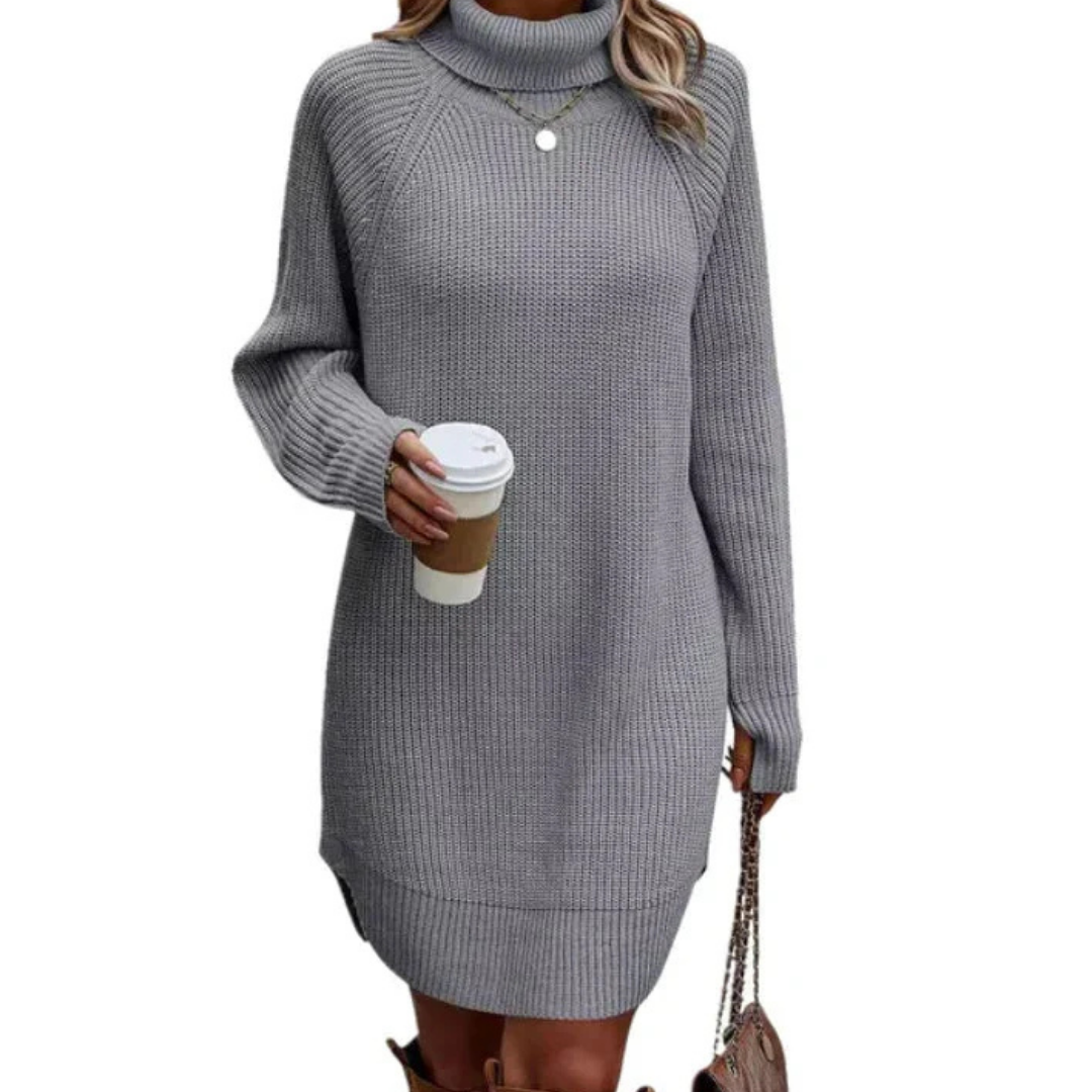 Robe En Maille Oversize Pour Femme | Col Montant