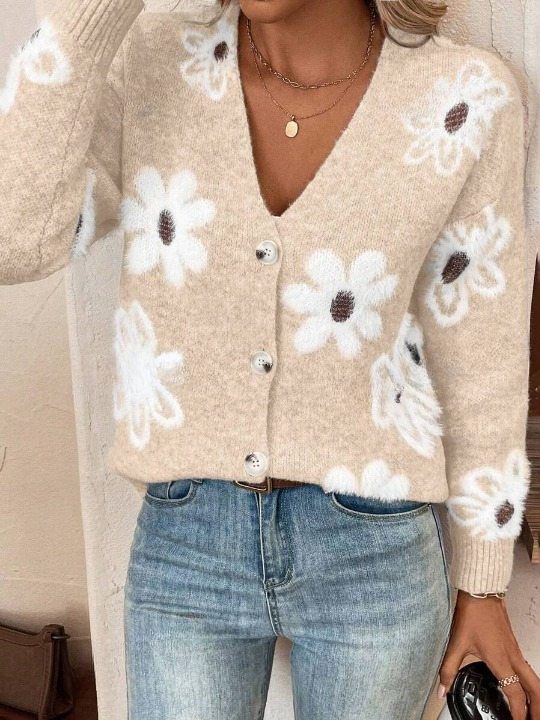 Cardigan Col V Femme | Manches Longues