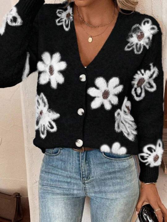 Cardigan Col V Femme | Manches Longues