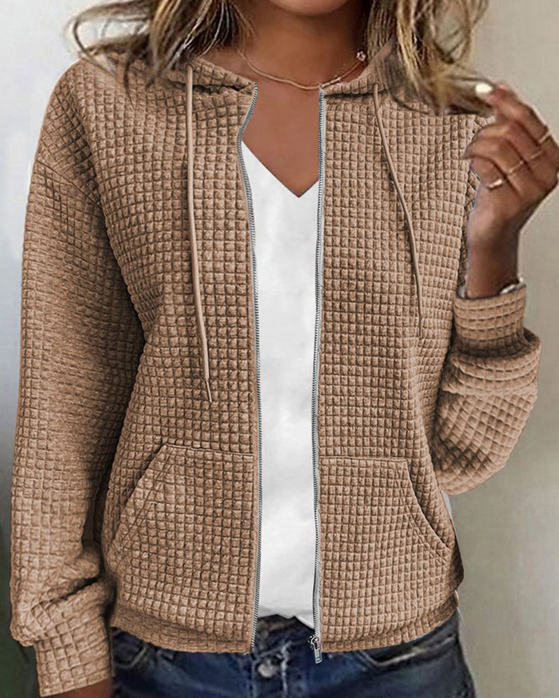 Gilet À Capuche D’Hiver Décontracté Pour Femme | Manches Longues