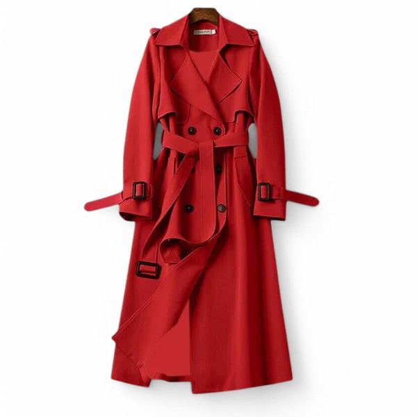 Trench-Coat Élégant en Couleurs Unies pour Femme-lifestra.fr