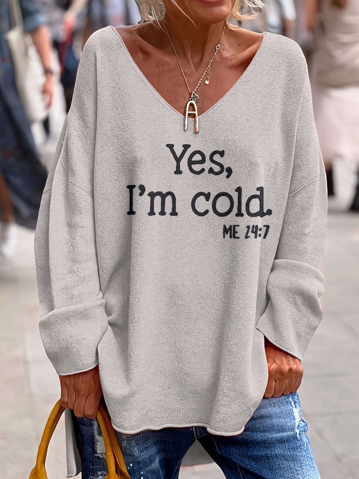 Coralie | Suéter Casual Cuello V Para Mujer | Oversize