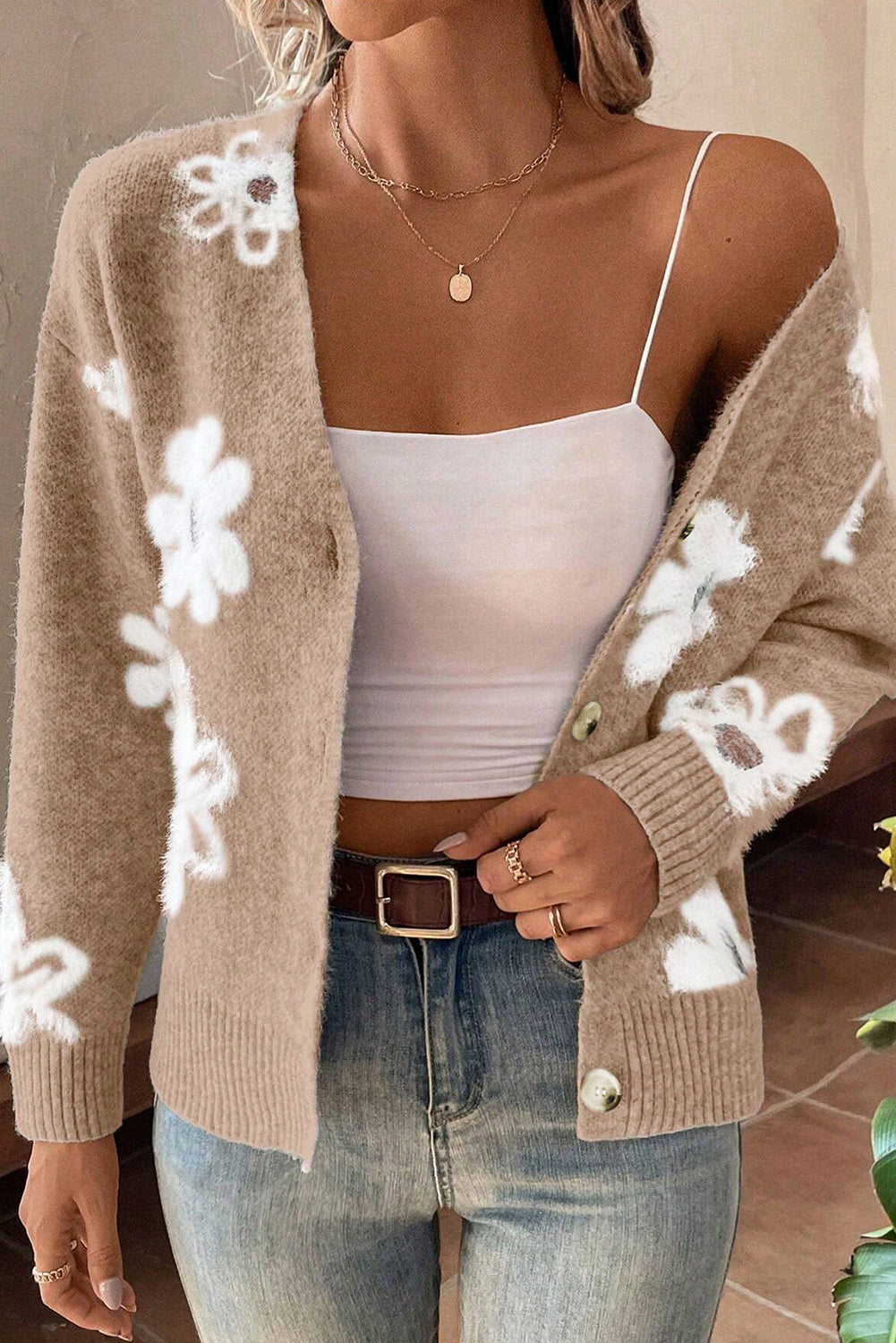 Cardigan Col V Femme | Manches Longues