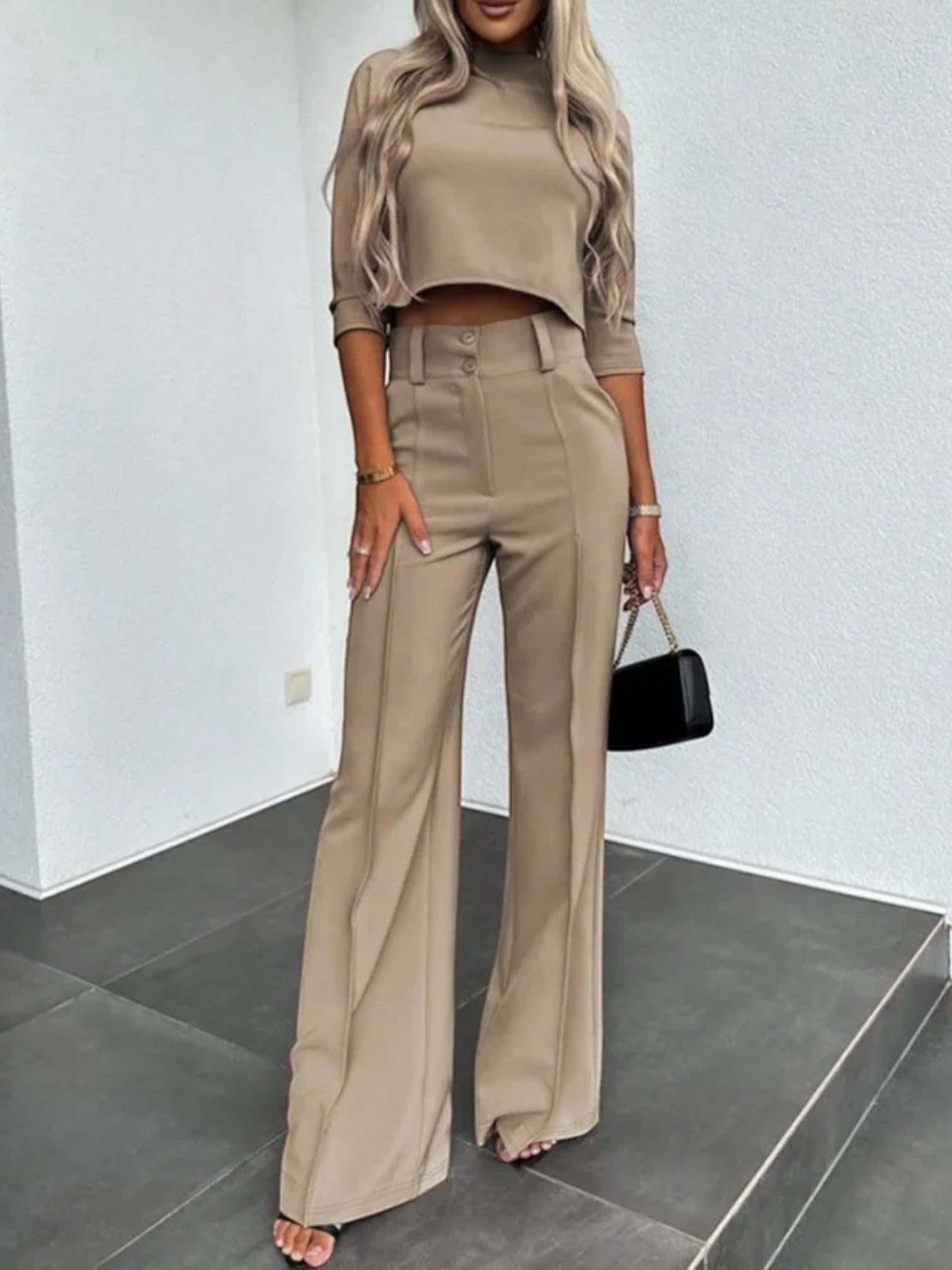 Ensemble Deux Pièces Tendance Pour Femme | Haut Et Pantalon