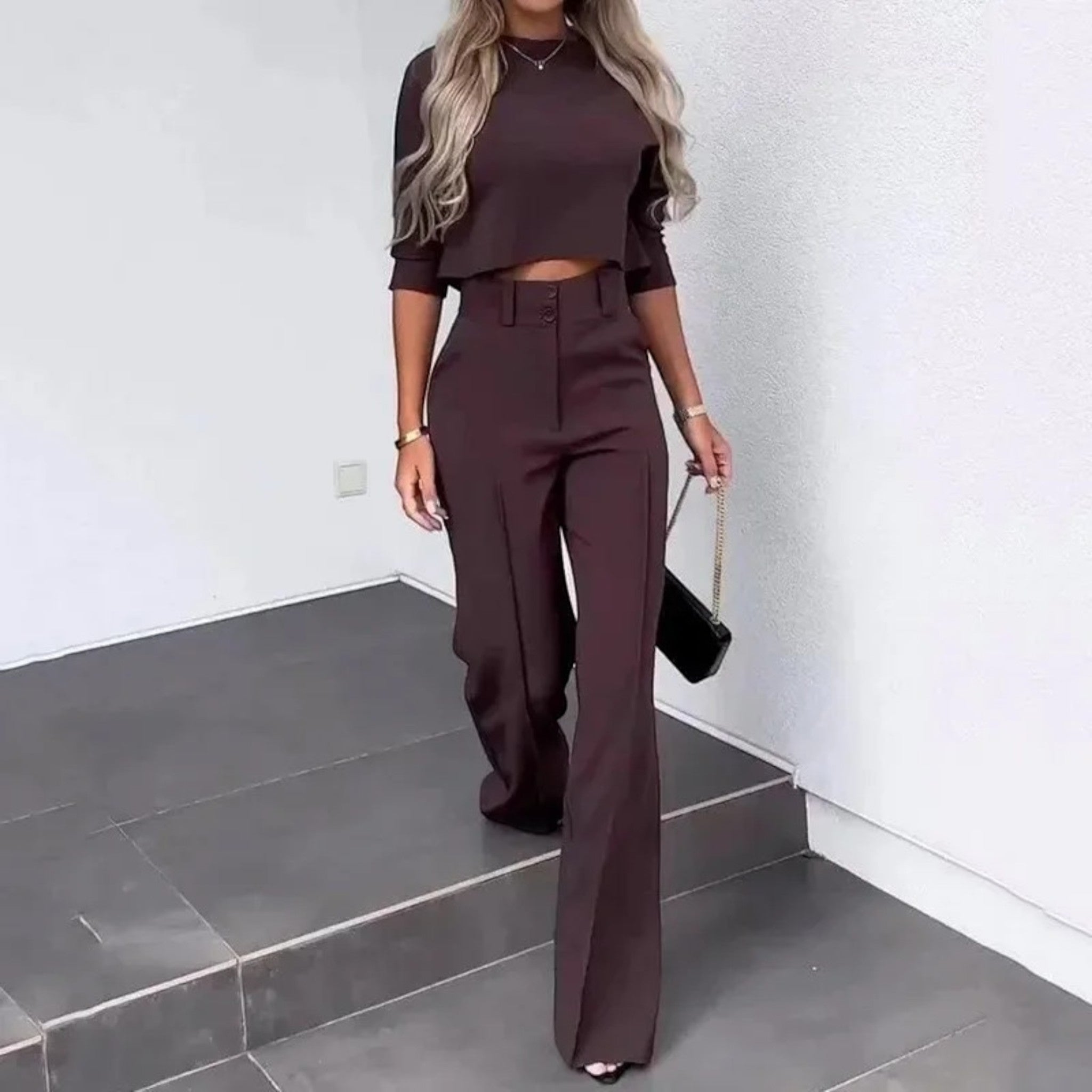 Ensemble Deux Pièces Tendance Pour Femme | Haut Et Pantalon