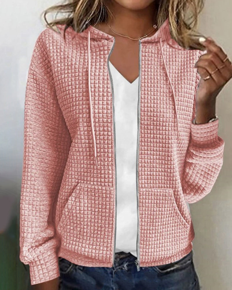 Gilet À Capuche D’Hiver Décontracté Pour Femme | Manches Longues