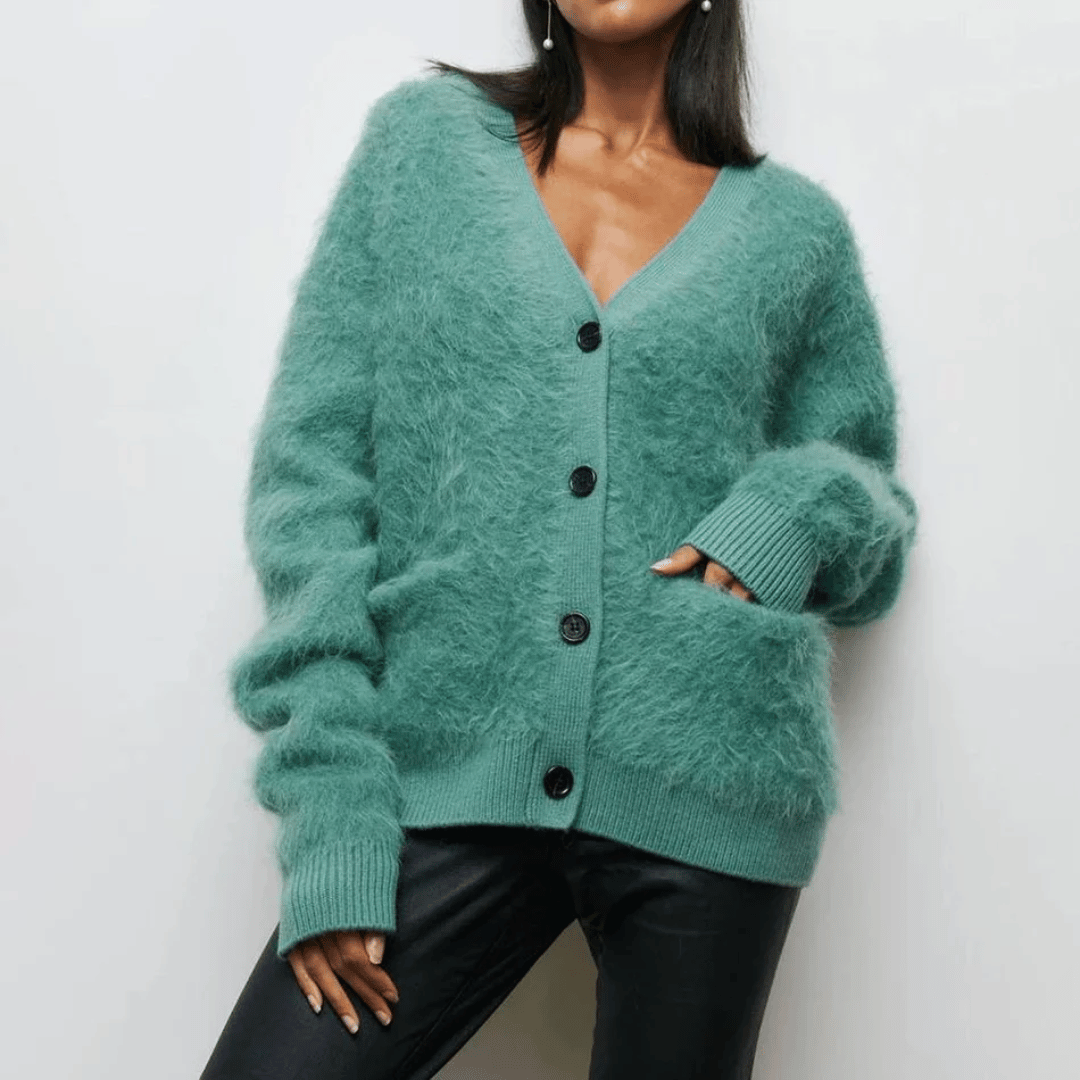Cardigan Décontracté À Col En V Pour Femme | Hiver