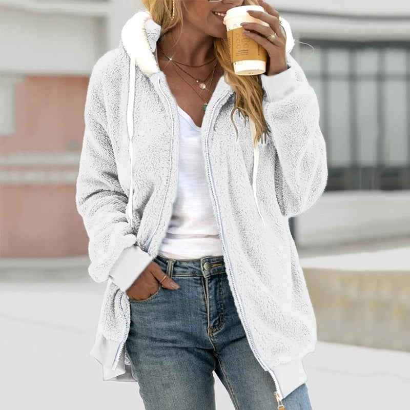 Manteau En Peluche À Capuche Pour Femme | Hiver