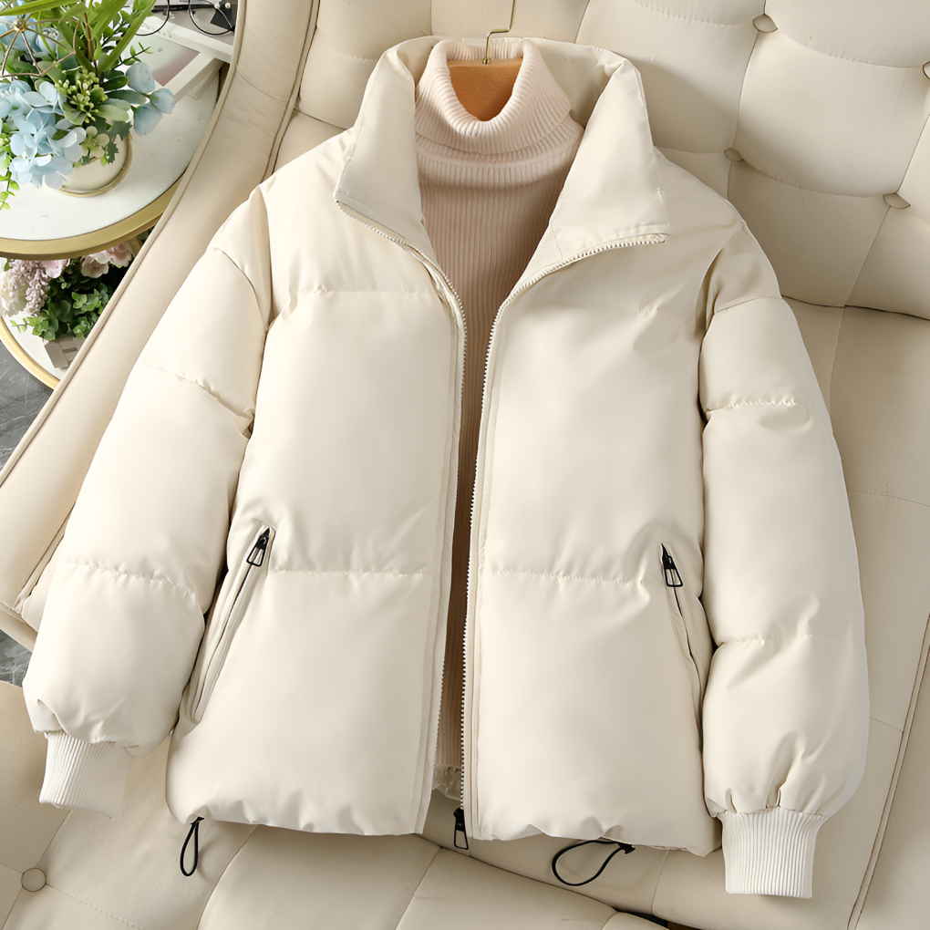 Veste Doudoune D’Hiver Pour Femme Avec Col Haut | Matelassée