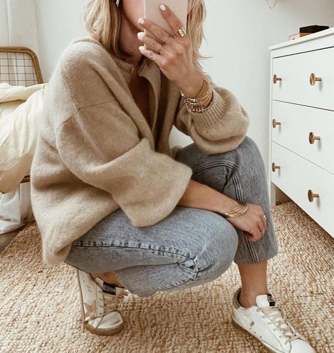 Pull D’Hiver Boutonné Pour Femme | Oversize