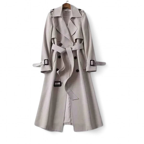 Trench-Coat Élégant en Couleurs Unies pour Femme-lifestra.fr