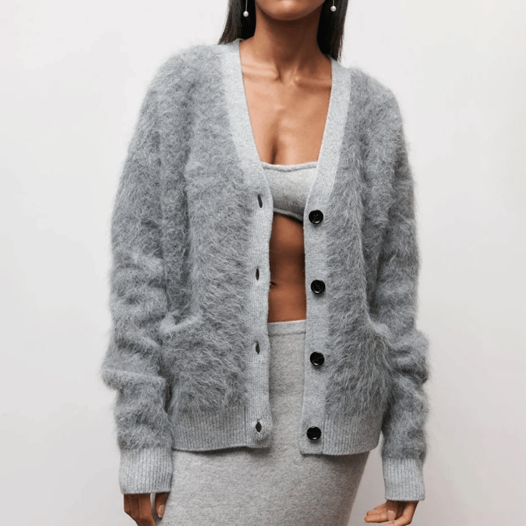 Cardigan Décontracté À Col En V Pour Femme | Hiver