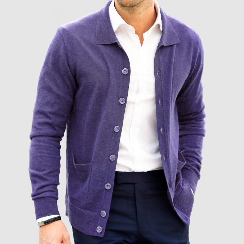 Cardigan D'hiver Pour Homme Avec Col | Avec Poche