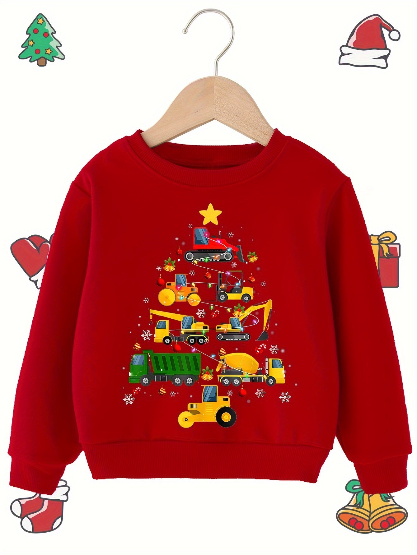 Sweat À Capuche En Polaire Avec Imprimé Graphique Pour Enfants | Sapin De Noël