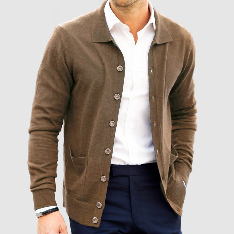 Cardigan D'hiver Pour Homme Avec Col | Avec Poche