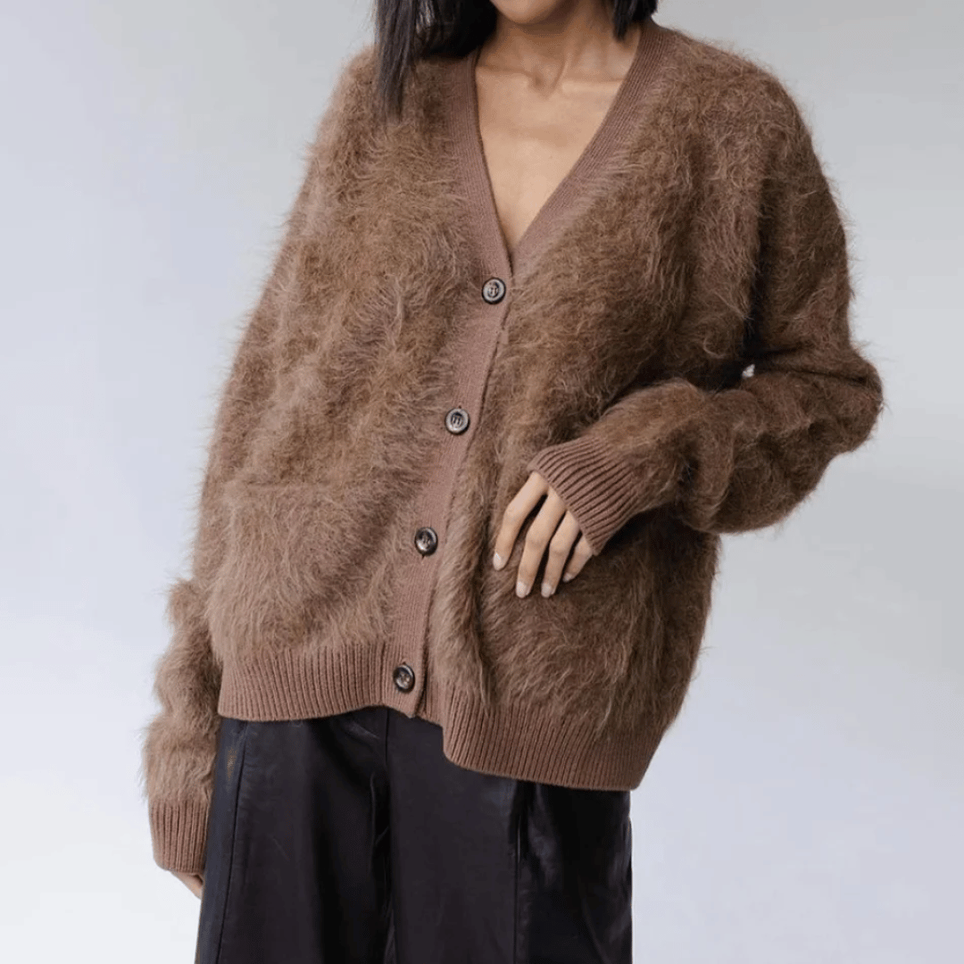 Cardigan Décontracté À Col En V Pour Femme | Hiver