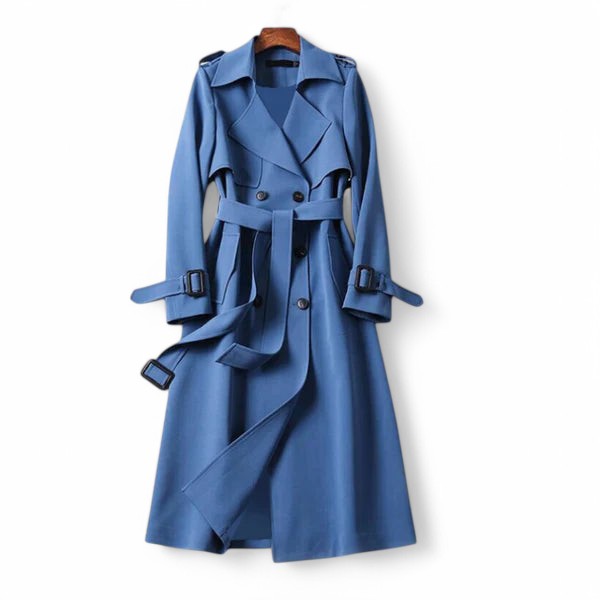 Trench-Coat Élégant en Couleurs Unies pour Femme-lifestra.fr