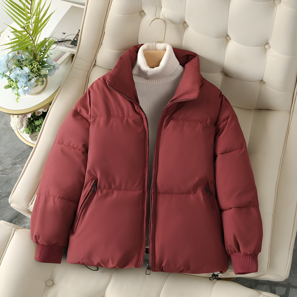 Veste Doudoune D’Hiver Pour Femme Avec Col Haut | Matelassée