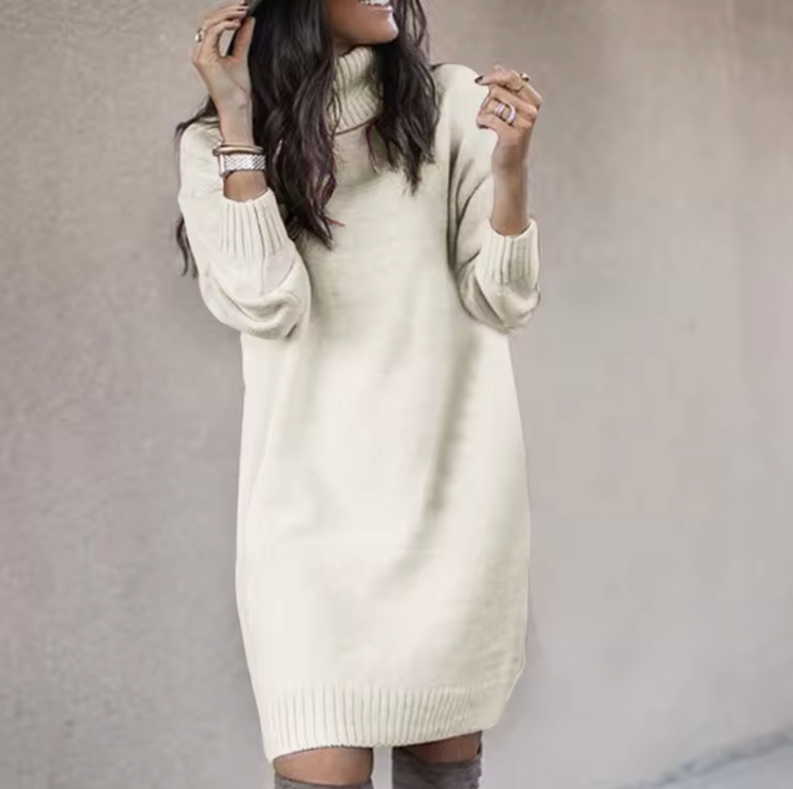 Robe Pull À Col Montant Pour Femme | Automne