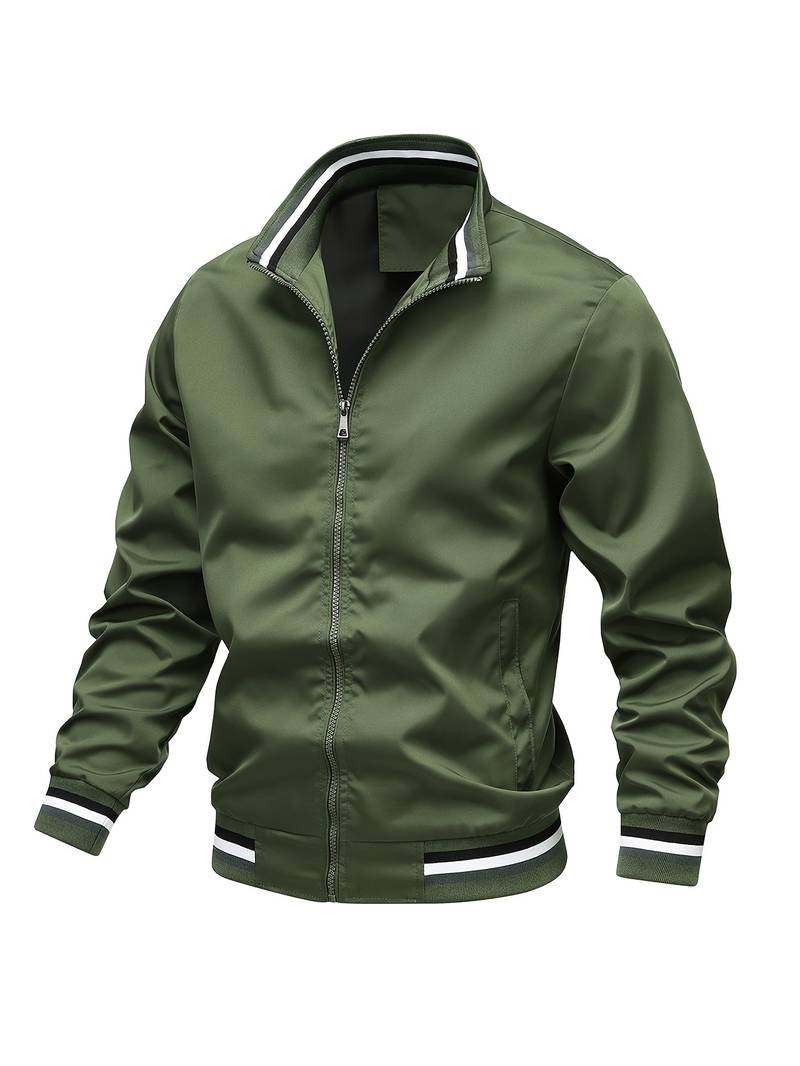 Blouson Aviateur À Poignets Rayés Pour Homme | Hiver