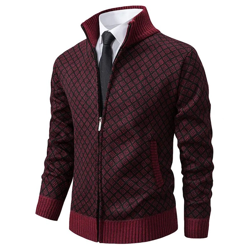 Pull Tricoté À Motif Losanges Pour Homme | Manches Longues