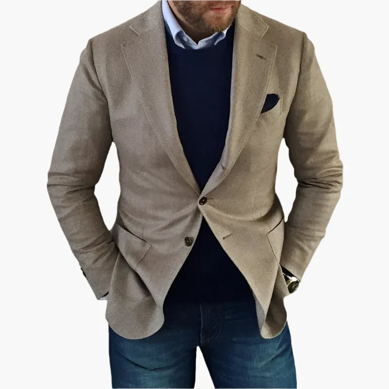 Blazer Boutonné À Manches Longues Pour Homme | Avec Poche