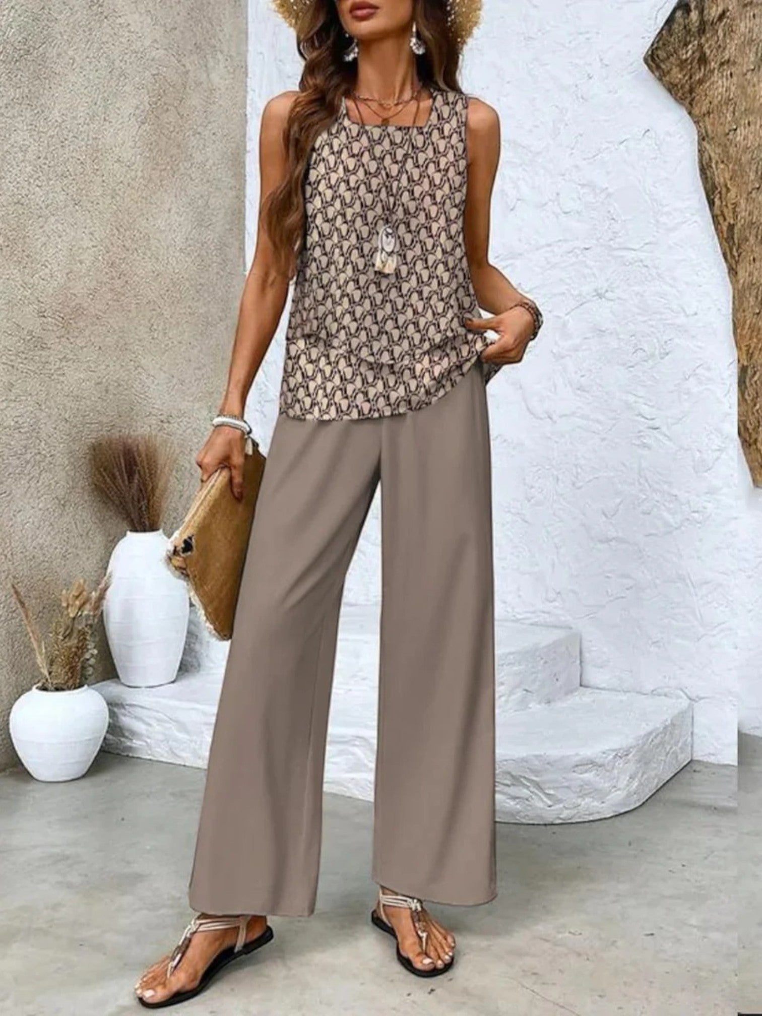 Ensemble Deux Pièces Chic Pour Femme | Sans Manches