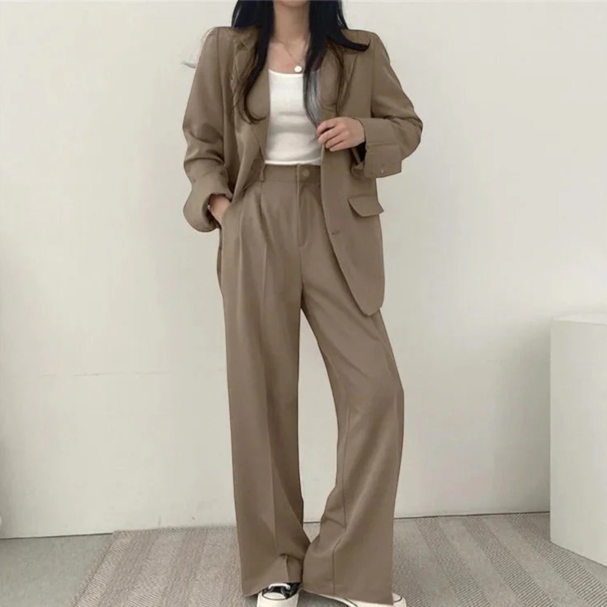 Élina | Ensemble Blazer Surdimensionné Décontracté Pour Femmes