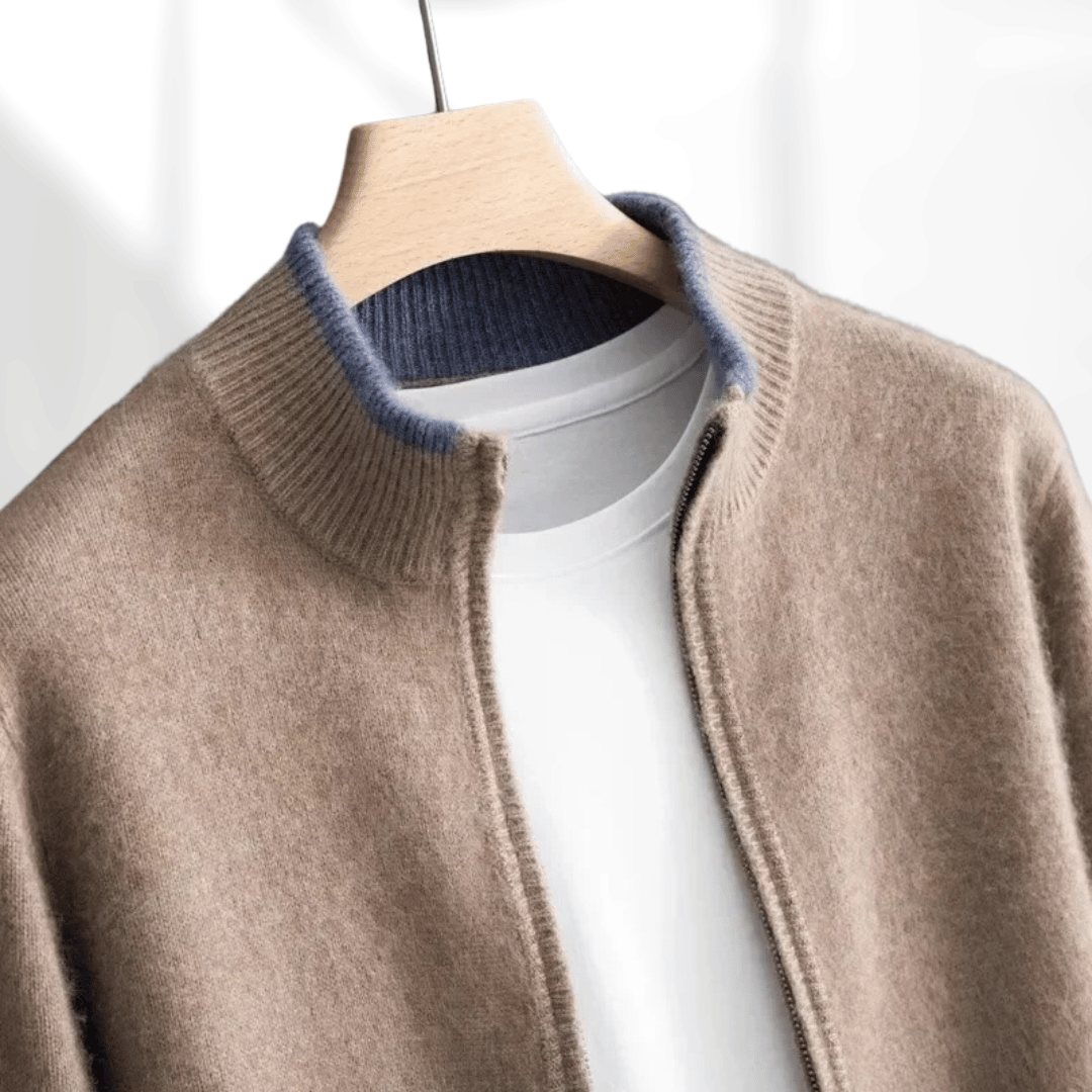 Veste Zippée En Cachemire Pour Homme Pour L'hiver | Manches Longues