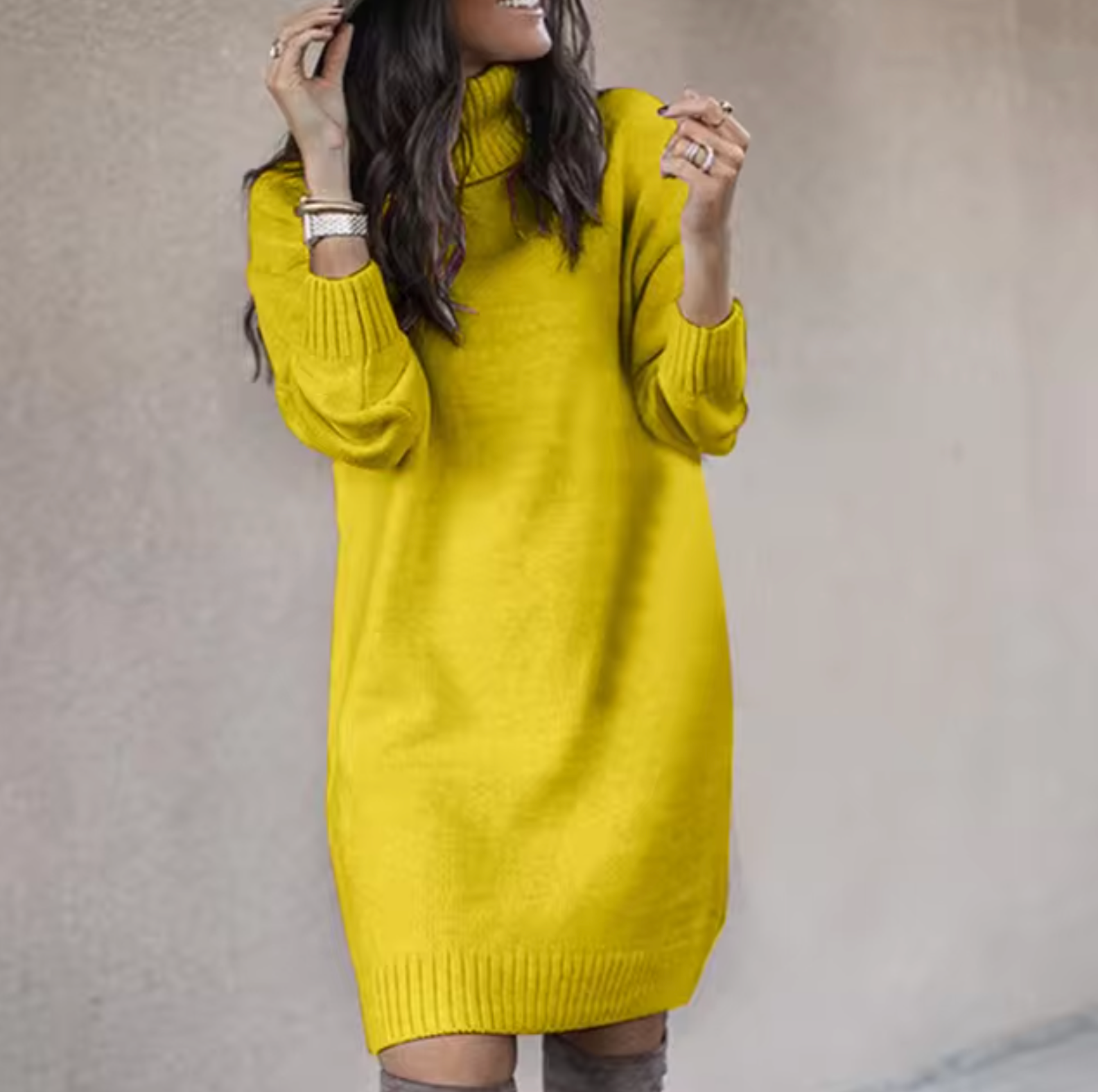Robe Pull À Col Montant Pour Femme | Automne