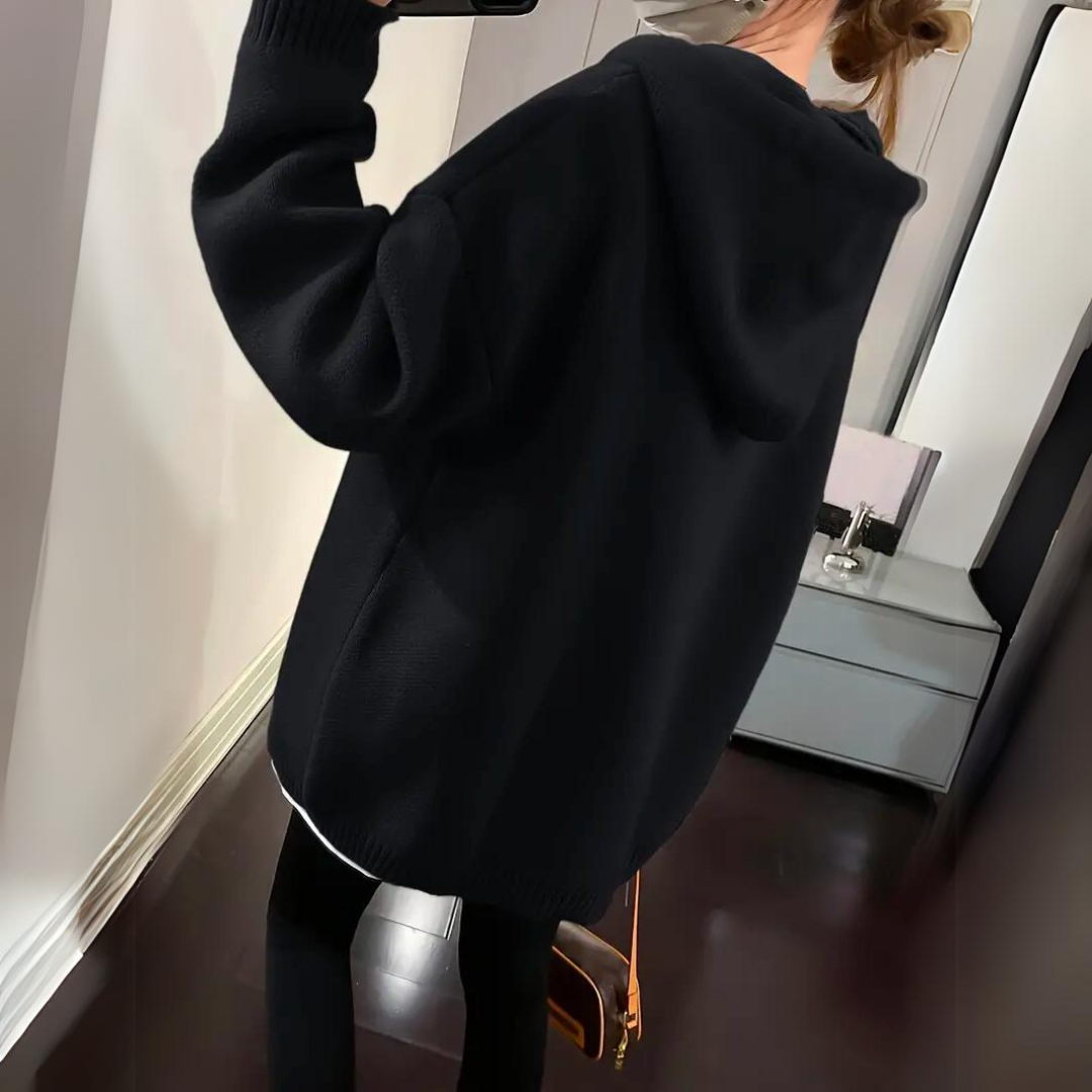 Sweat À Capuche À Manches Longues Pour Femme | Tricoté