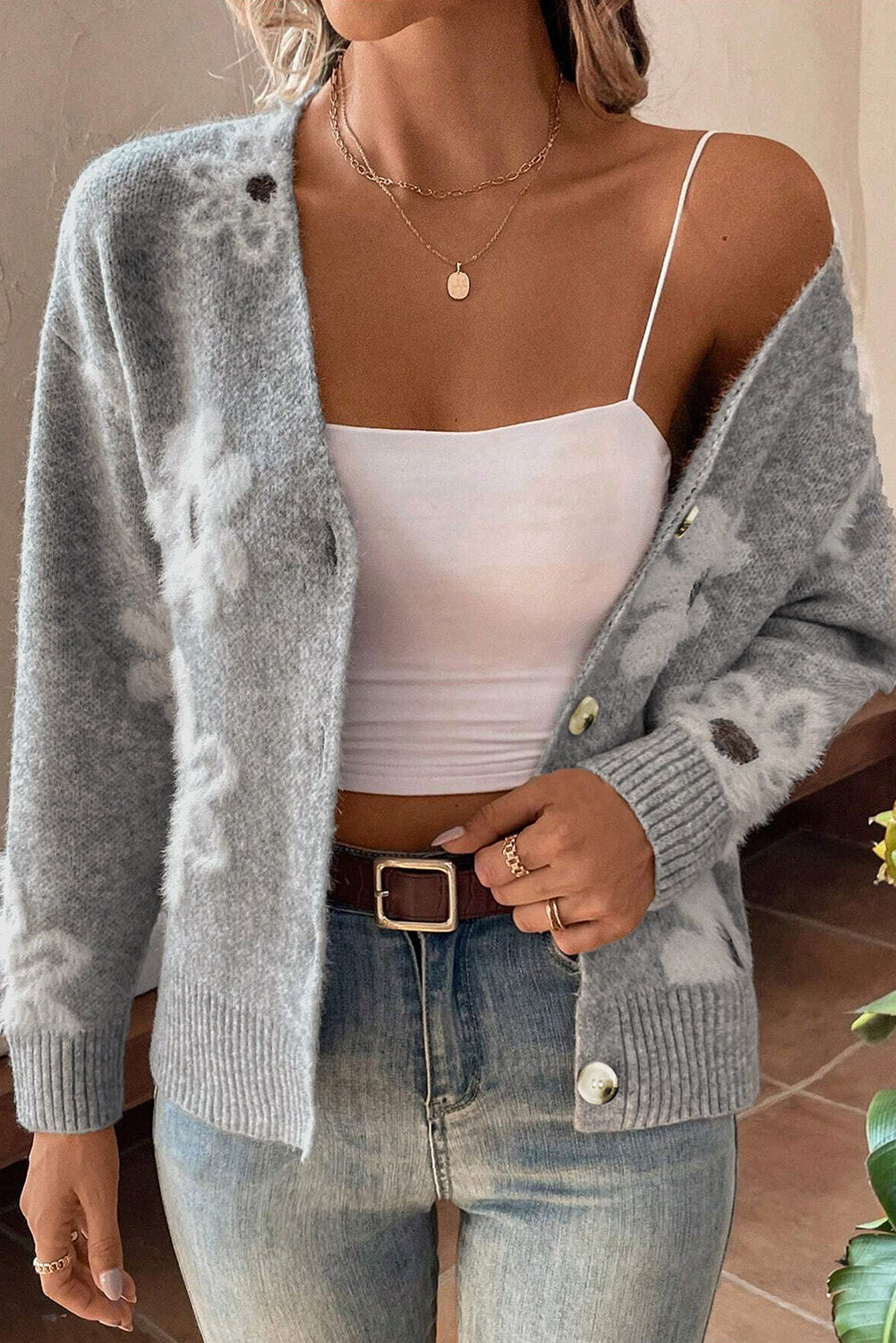 Cardigan Col V Femme | Manches Longues