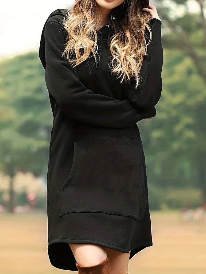 Robe À Capuche Et Manches Longues Pour Femme | Décontractée