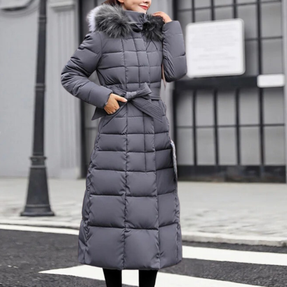 Manteau D’Hiver Matelassé Pour Femme Avec Capuche | Long