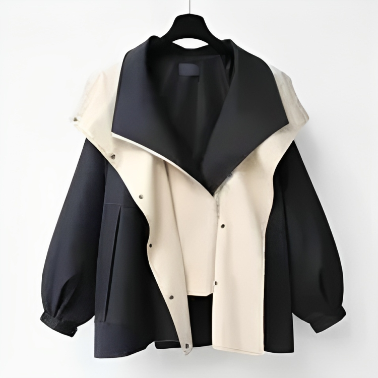 Trench-coat Court Et Élégant Pour Femme | Col Drapé