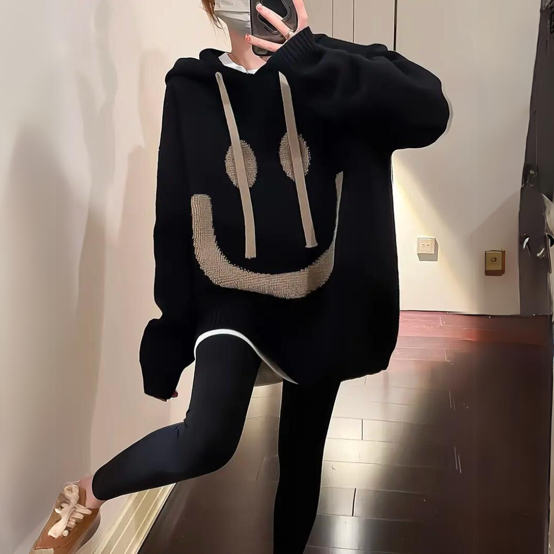 Sweat À Capuche À Manches Longues Pour Femme | Tricoté