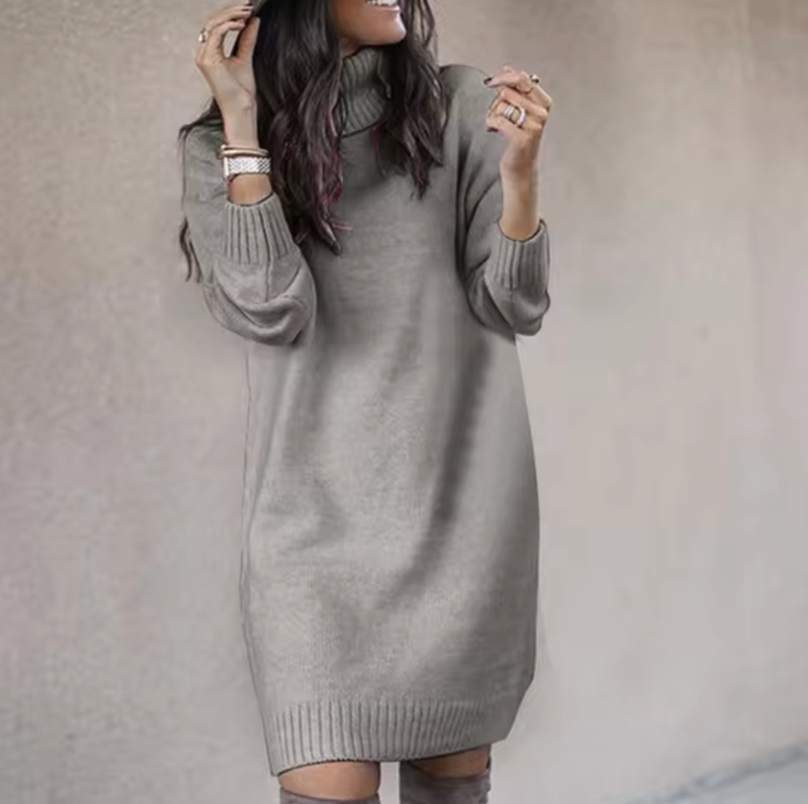Robe Pull À Col Montant Pour Femme | Automne