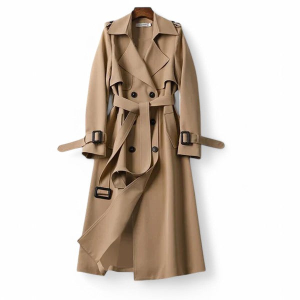 Trench-Coat Élégant en Couleurs Unies pour Femme-lifestra.fr