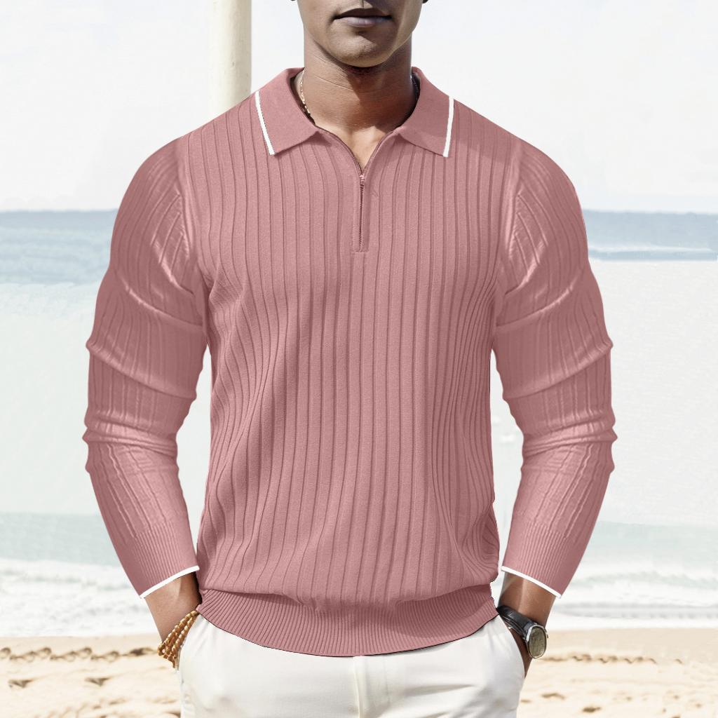 Polo En Maille Côtelée Pour Homme | Moderne