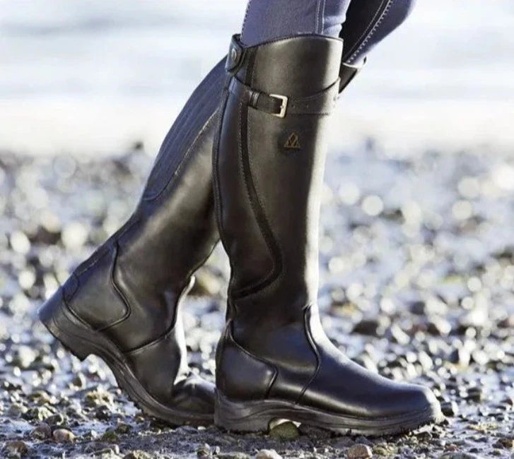 Bottes D'hiver En Cuir Style Cowboy Pour Femme | Boucle Décorative