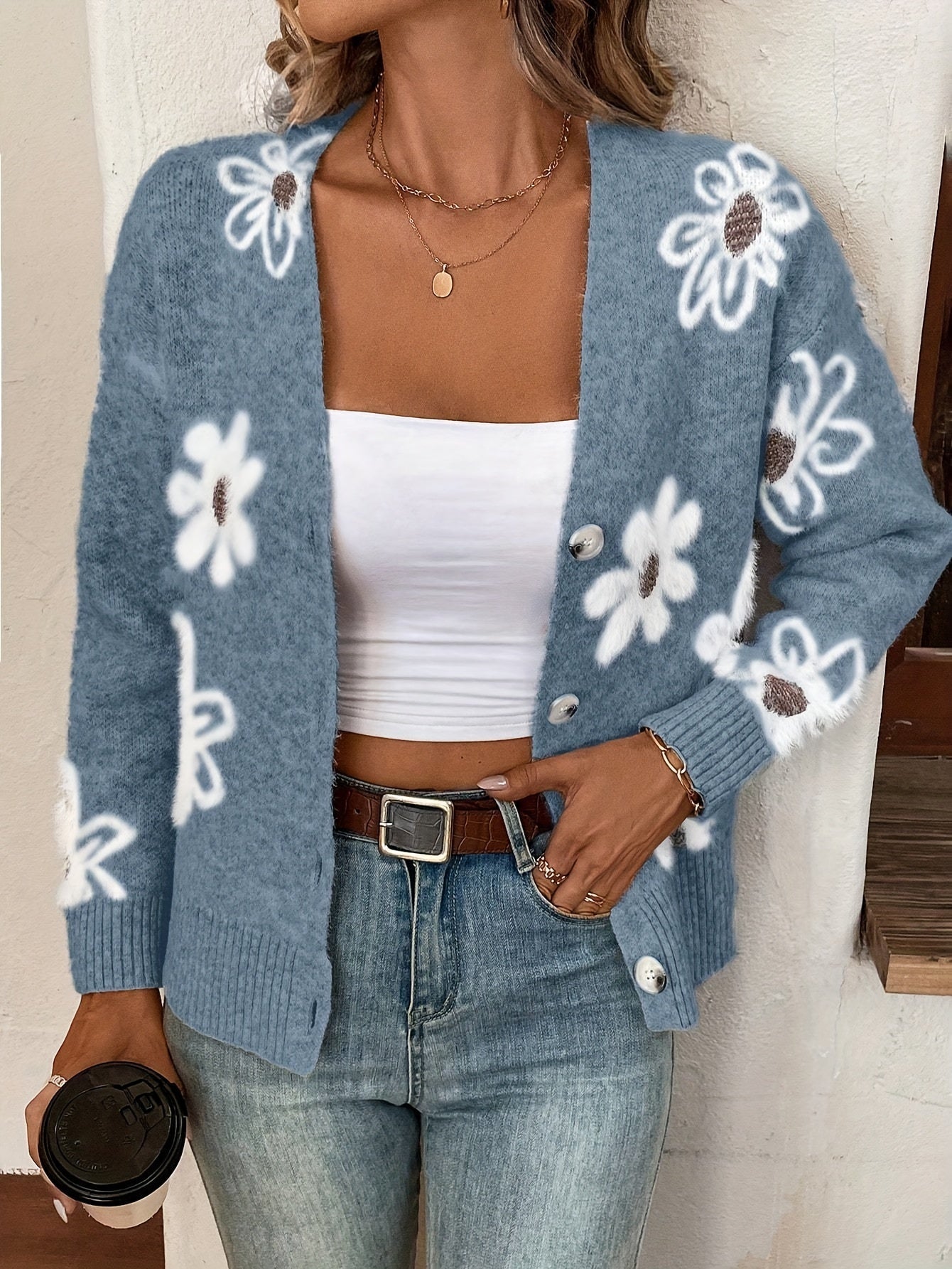 Cardigan Col V Femme | Manches Longues