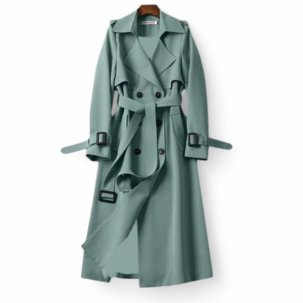 Trench-Coat Élégant en Couleurs Unies pour Femme-lifestra.fr