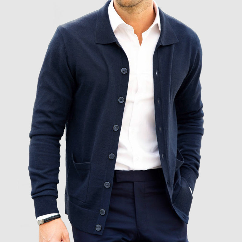 Cardigan D'hiver Pour Homme Avec Col | Avec Poche