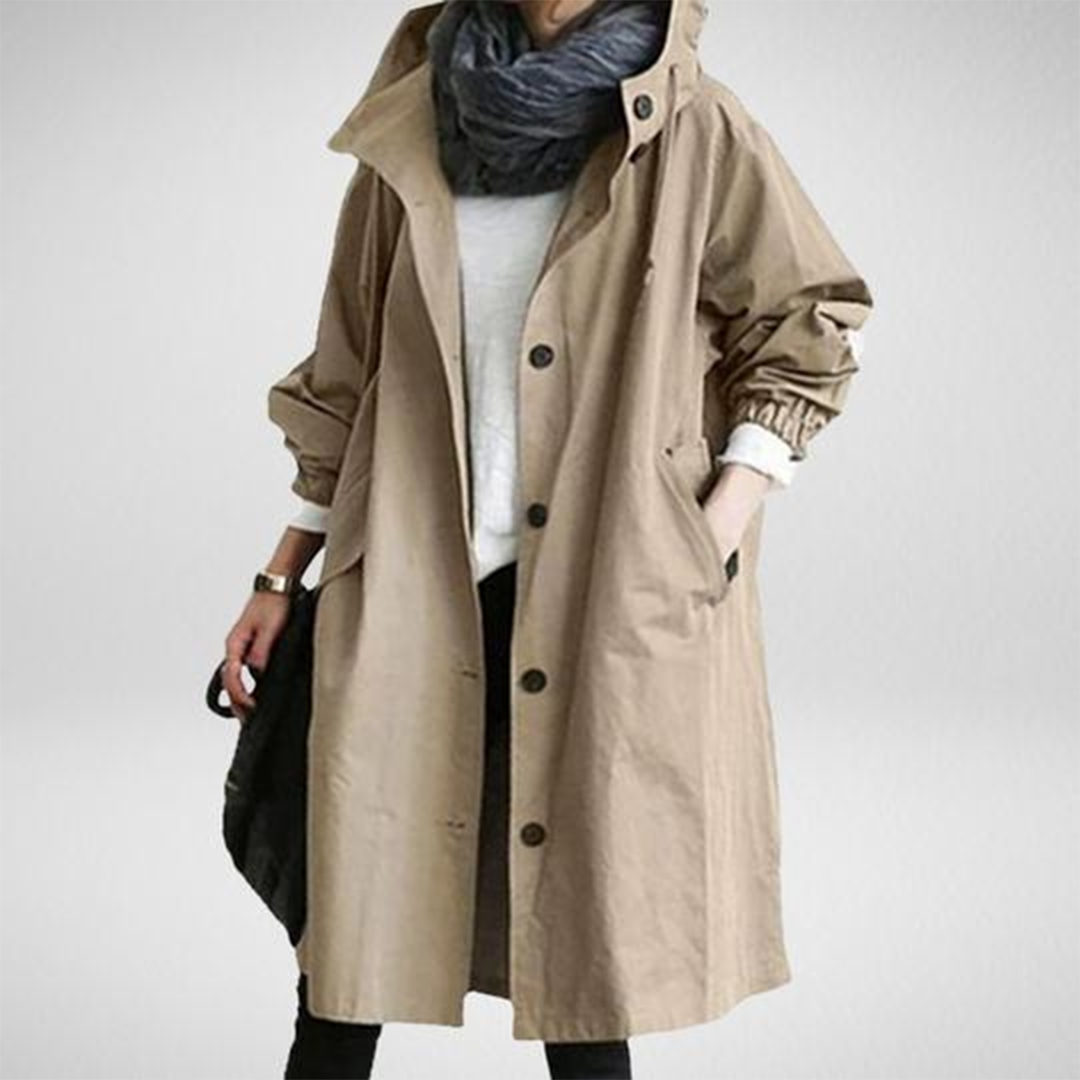 Imperméable Long Décontracté Pour Femme | Capuche